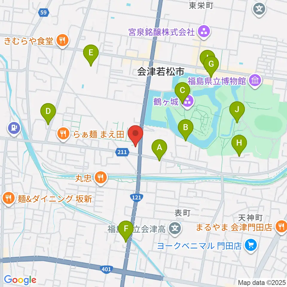 MUSIC PLAZA 白水堂周辺のカフェ一覧地図