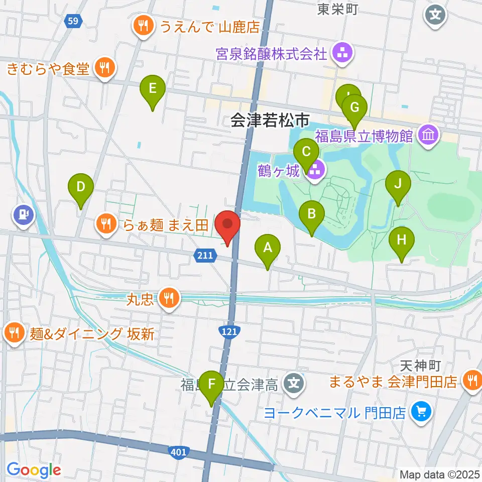 MUSIC PLAZA 白水堂周辺のカフェ一覧地図