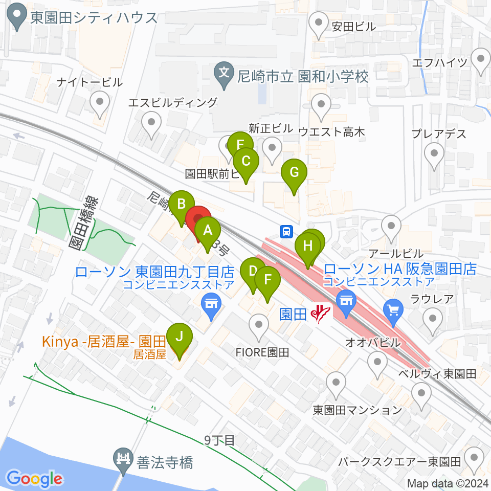 夢羽工房周辺のカフェ一覧地図