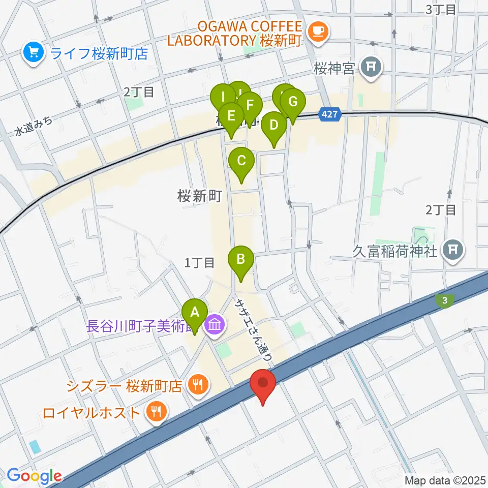 スタジオジャイヴ周辺のカフェ一覧地図