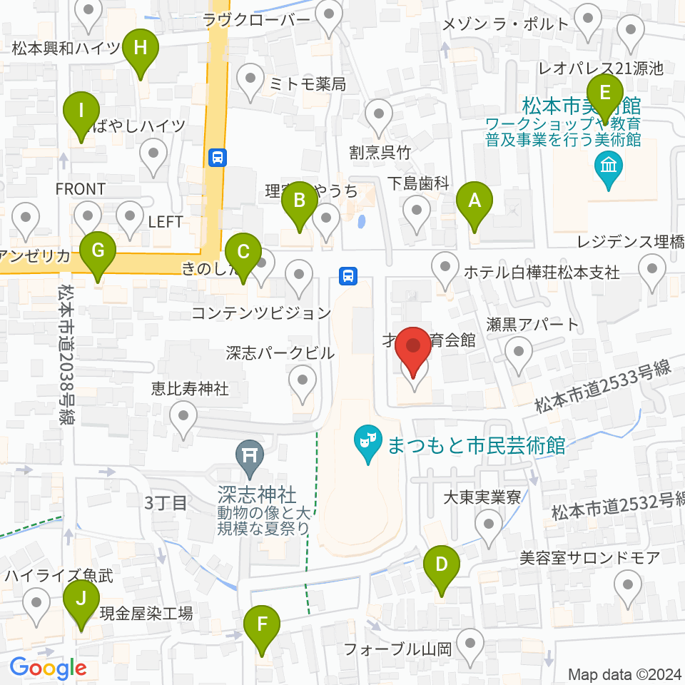 国際スズキ・メソード音楽院周辺のカフェ一覧地図