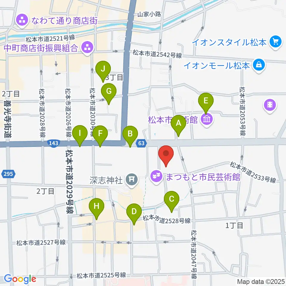 国際スズキ・メソード音楽院周辺のカフェ一覧地図