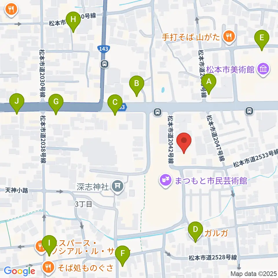 国際スズキ・メソード音楽院周辺のカフェ一覧地図