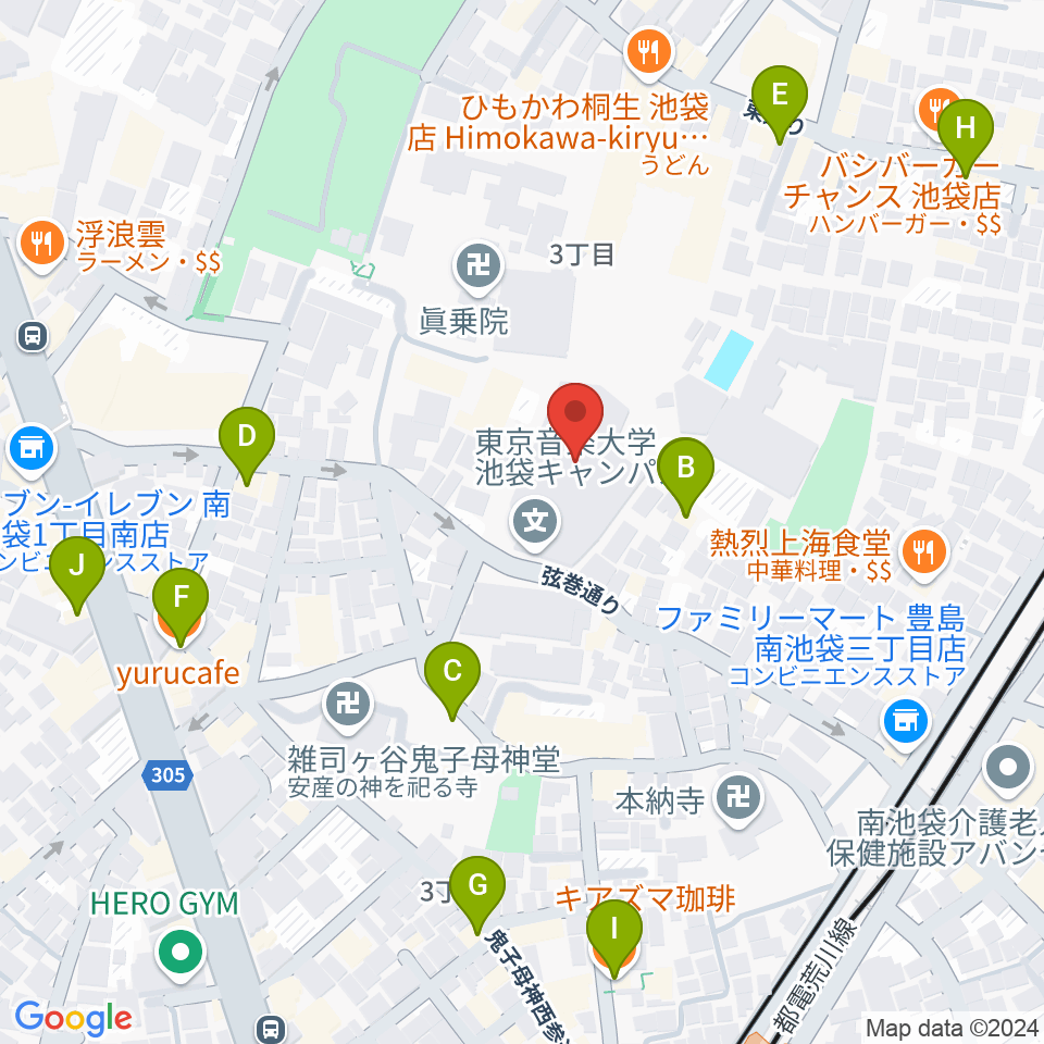 東京音楽大学付属高等学校周辺のカフェ一覧地図