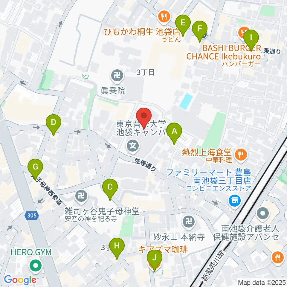 東京音楽大学付属高等学校周辺のカフェ一覧地図