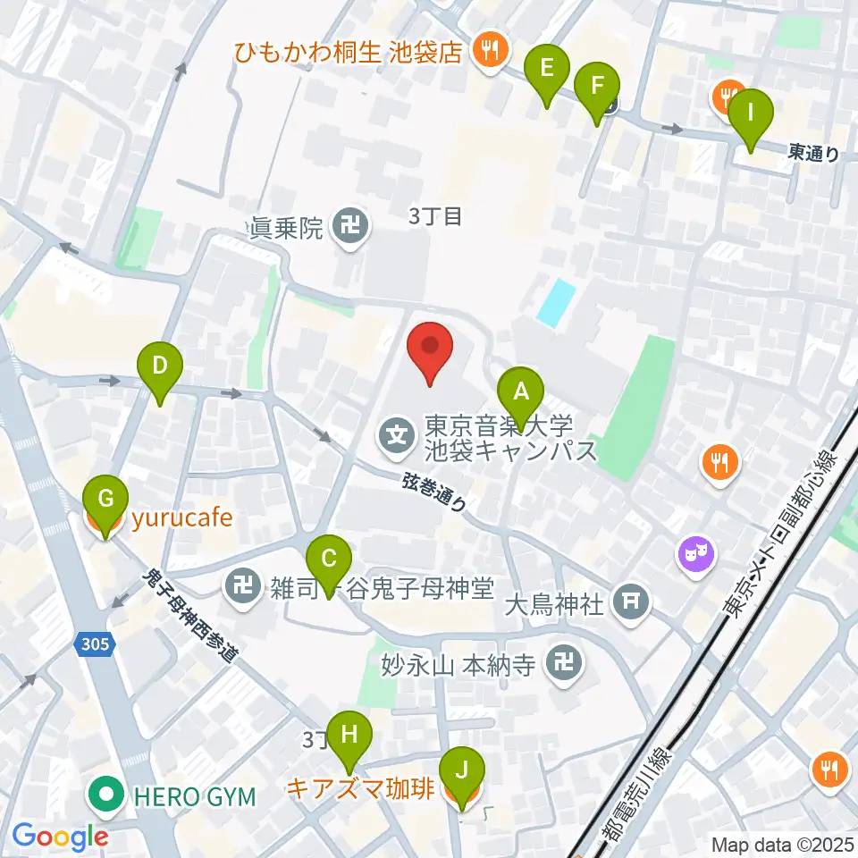 東京音楽大学付属高等学校周辺のカフェ一覧地図