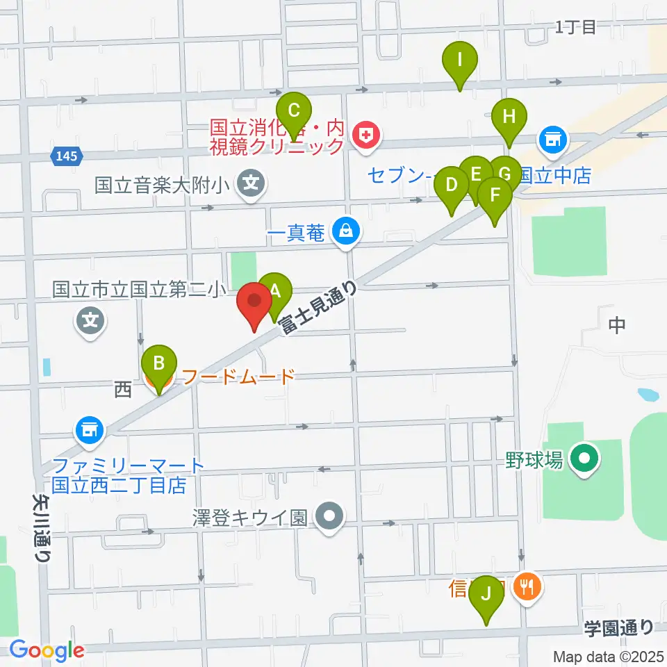 国立音楽大学附属高等学校音楽科周辺のカフェ一覧地図