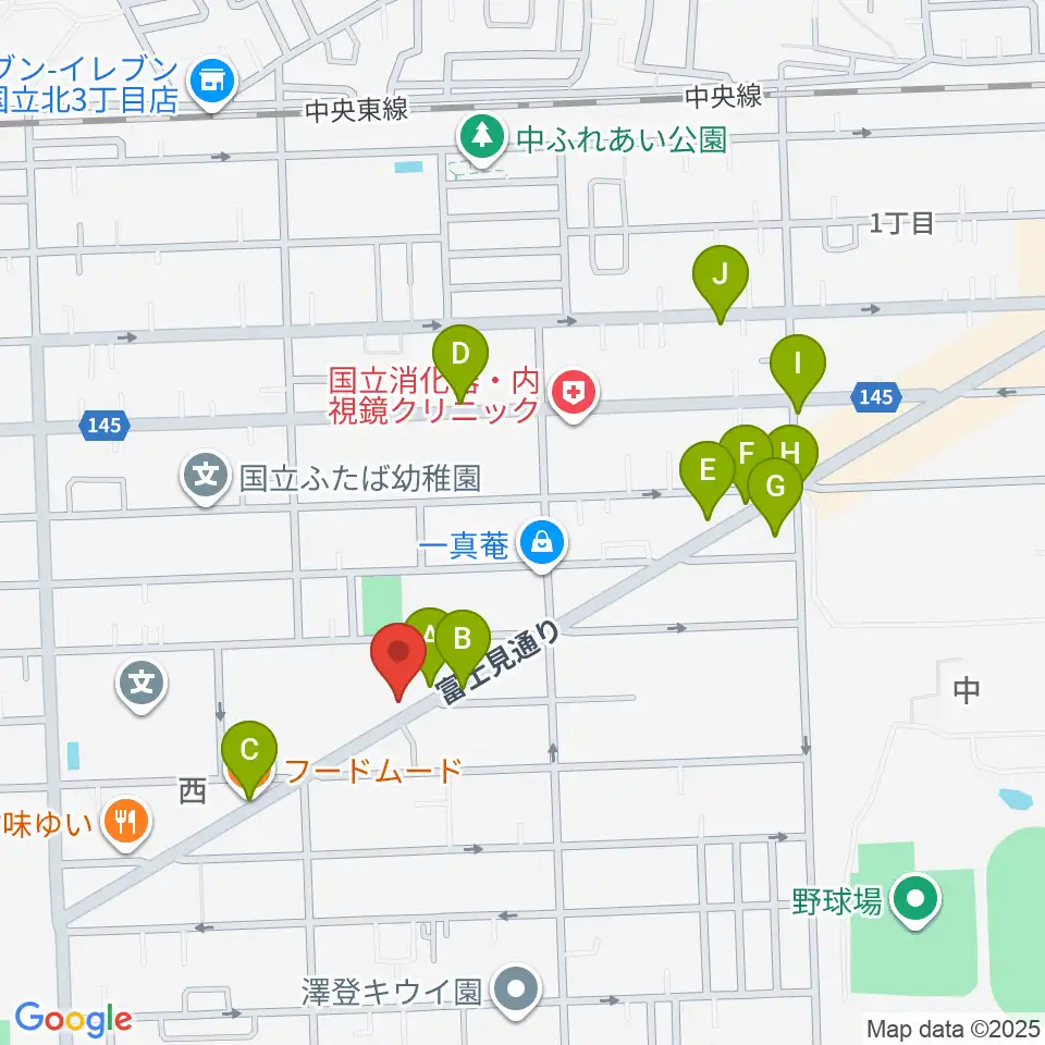 国立音楽大学附属高等学校音楽科周辺のカフェ一覧地図