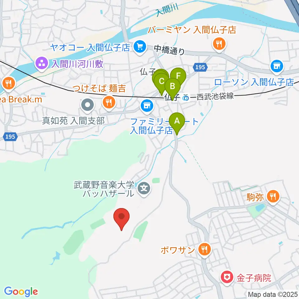 武蔵野音楽大学付属高校音楽科周辺のカフェ一覧地図