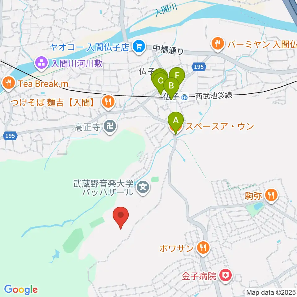 武蔵野音楽大学付属高校音楽科周辺のカフェ一覧地図