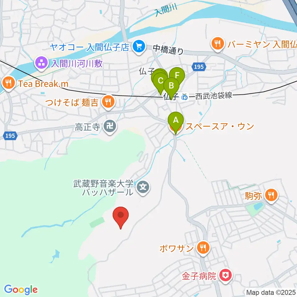 武蔵野音楽大学付属高校音楽科周辺のカフェ一覧地図