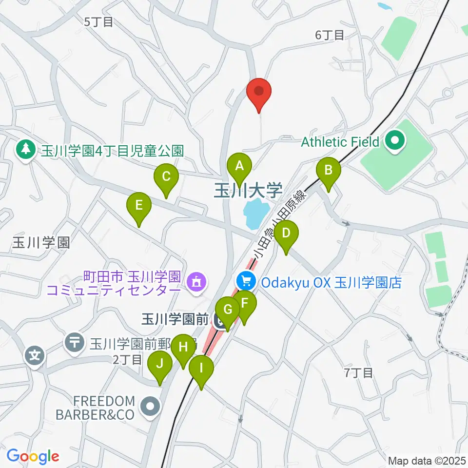 玉川大学芸術学部周辺のカフェ一覧地図