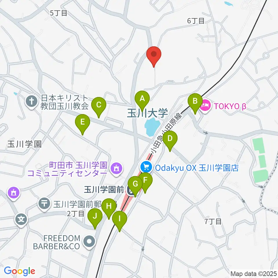 玉川大学芸術学部周辺のカフェ一覧地図
