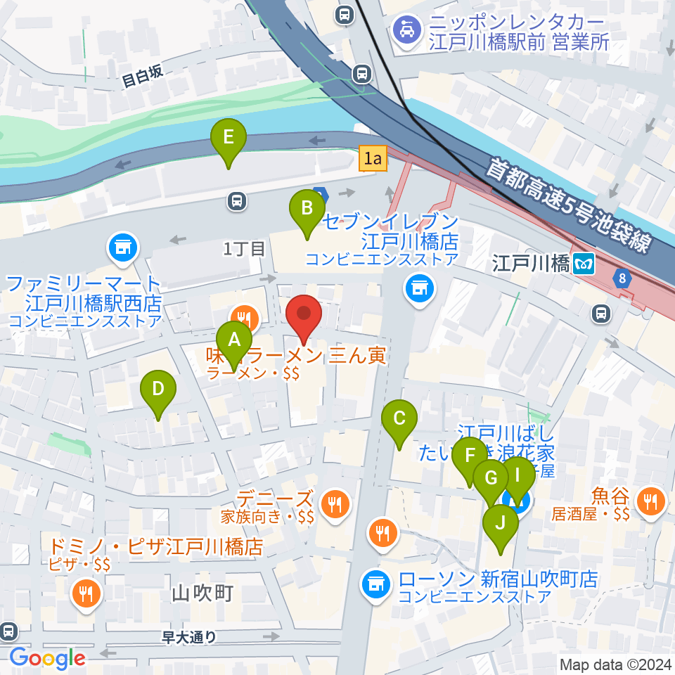 TJK音楽教室周辺のカフェ一覧地図