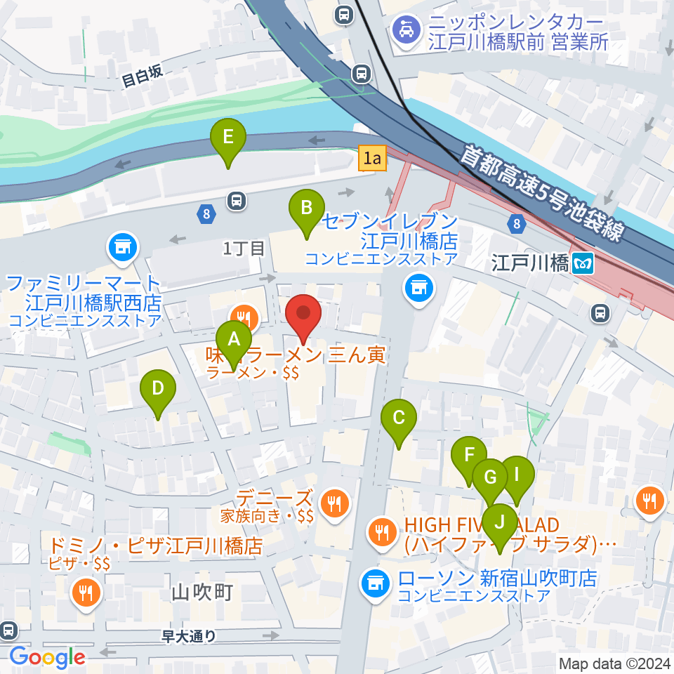 TJK音楽教室周辺のカフェ一覧地図