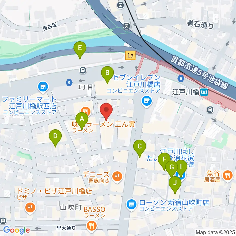 TJK音楽教室周辺のカフェ一覧地図