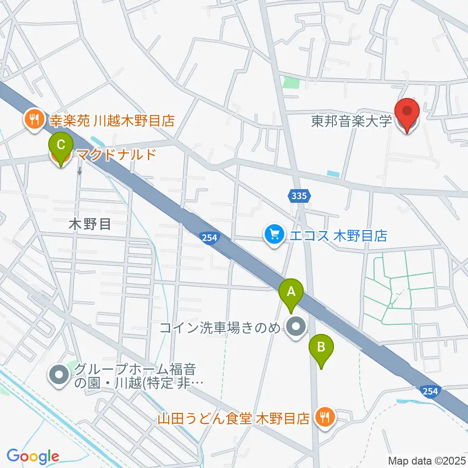 東邦音楽大学周辺のカフェ一覧地図