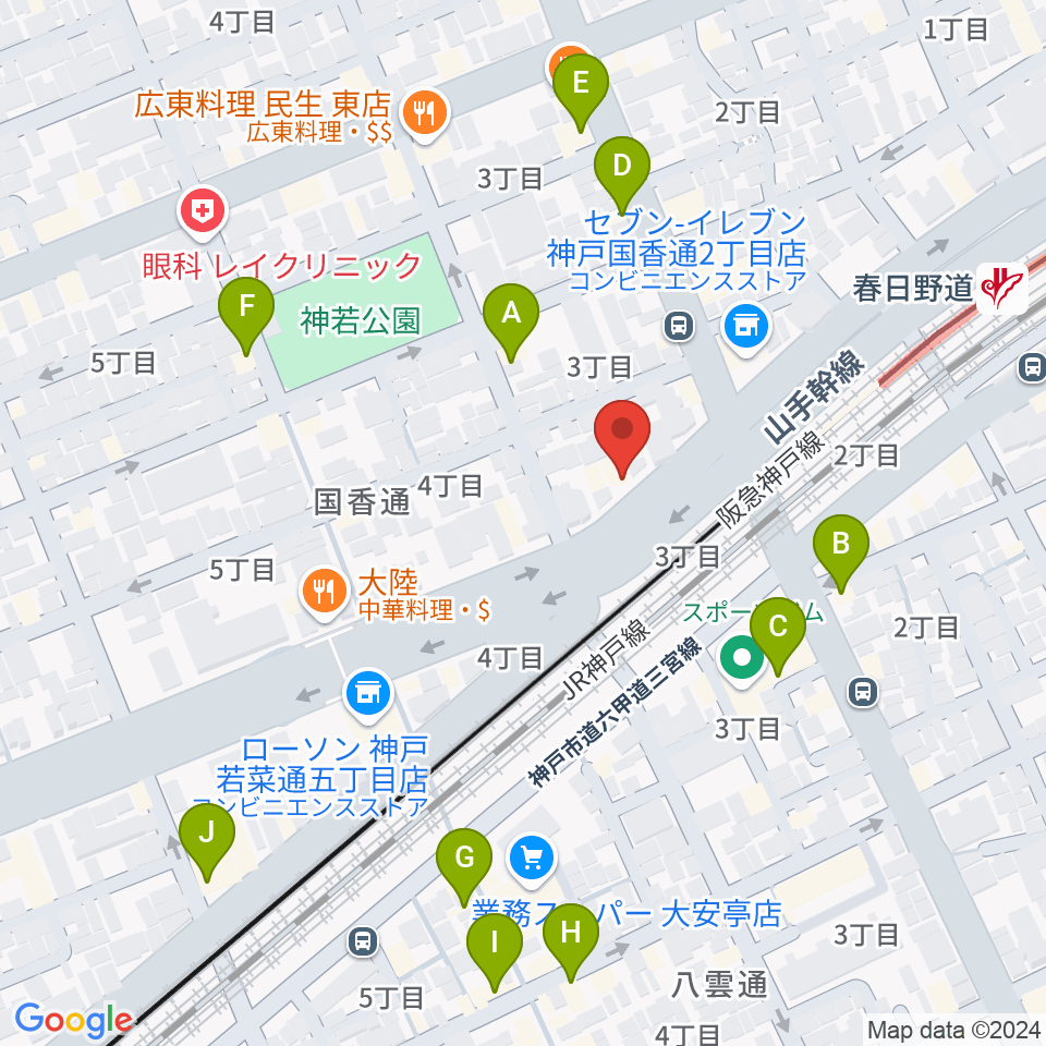 SOAR MUSIC周辺のカフェ一覧地図