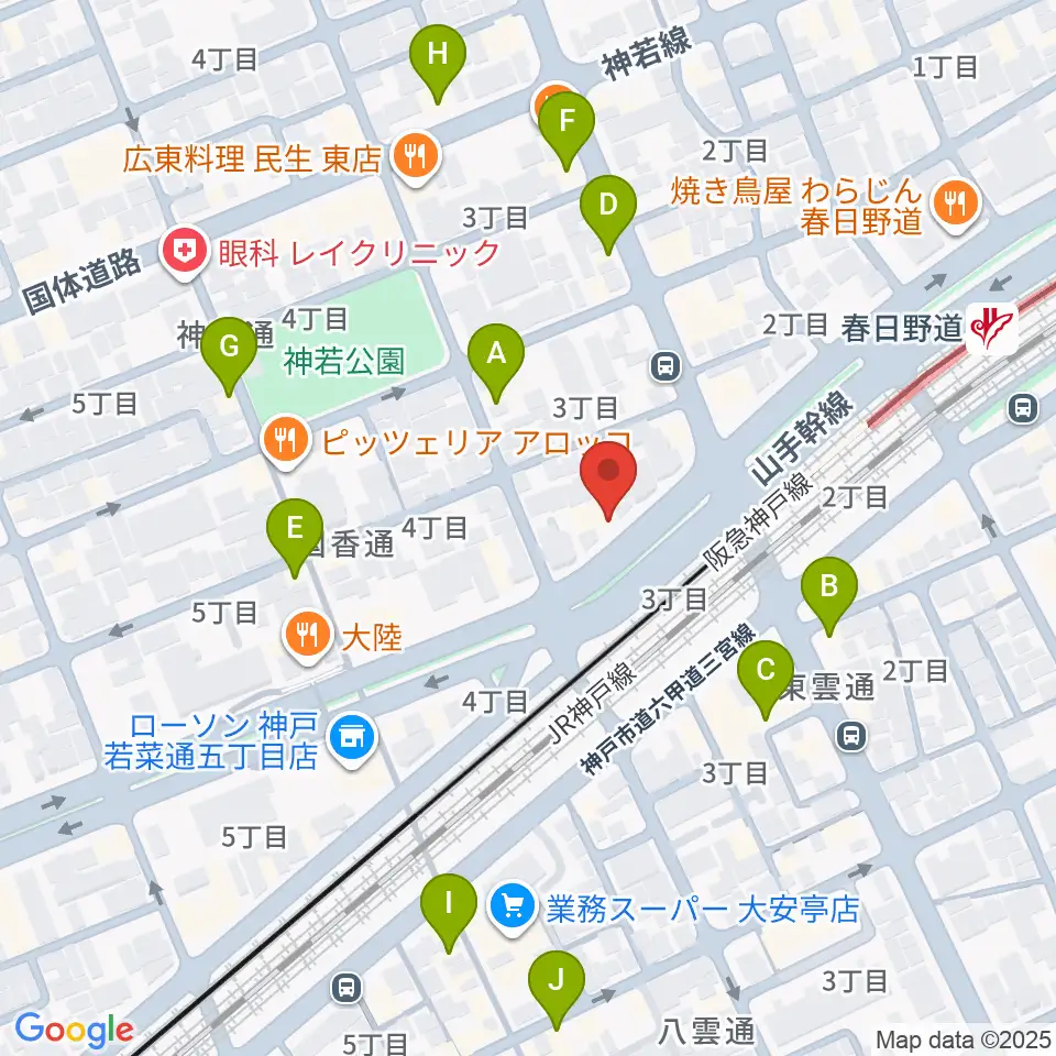 SOAR MUSIC周辺のカフェ一覧地図