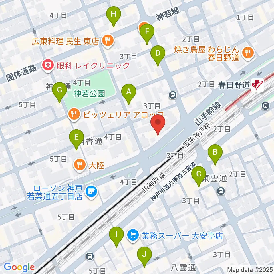 SOAR MUSIC周辺のカフェ一覧地図