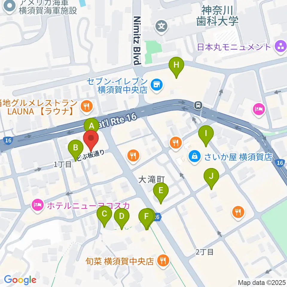 山口楽器店周辺のカフェ一覧地図