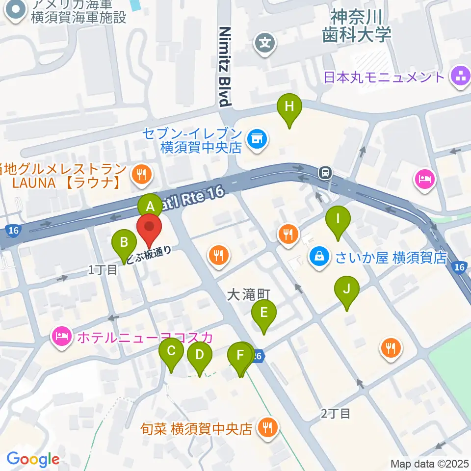 山口楽器店周辺のカフェ一覧地図