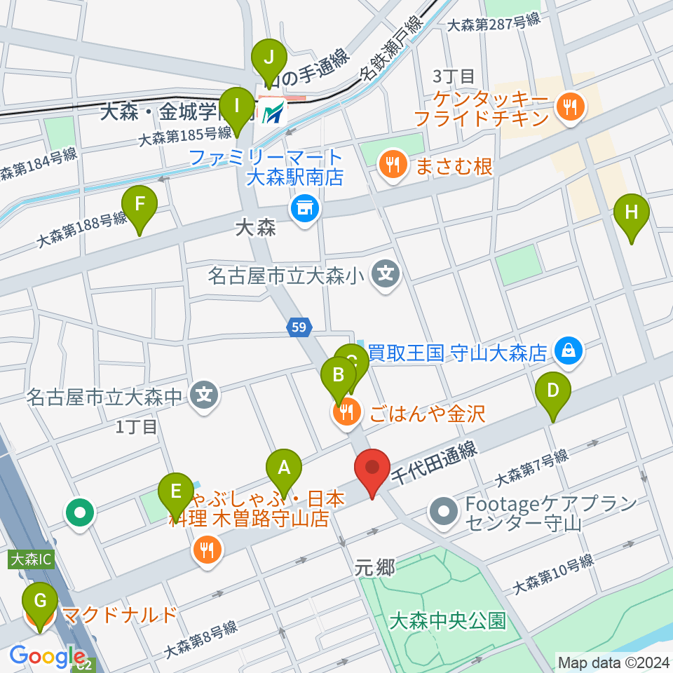 ドクターミュージック周辺のカフェ一覧地図