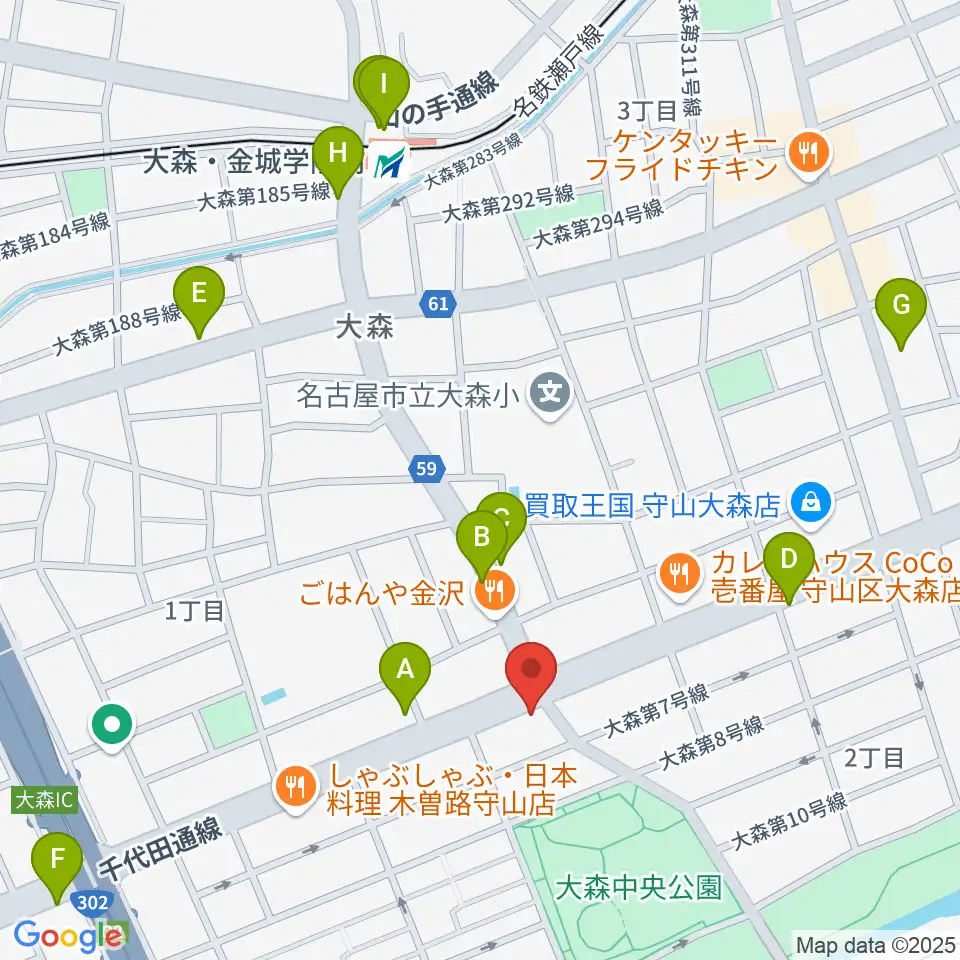 ドクターミュージック周辺のカフェ一覧地図