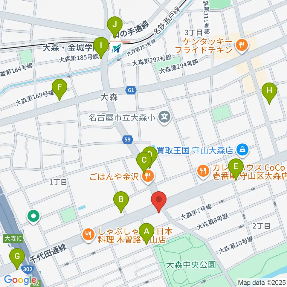 ドクターミュージック周辺のカフェ一覧地図