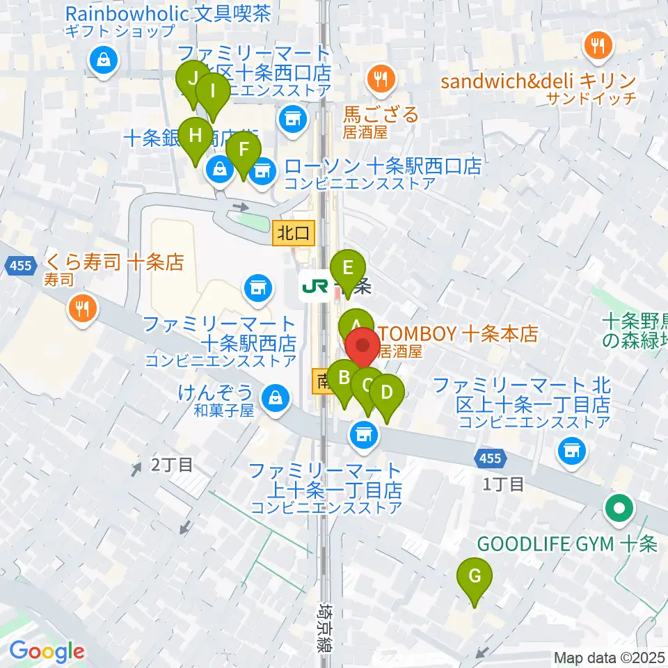中国屋楽器店周辺のカフェ一覧地図