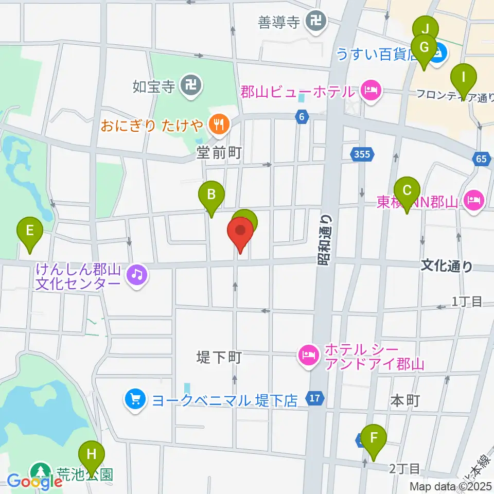 NOA楽器周辺のカフェ一覧地図