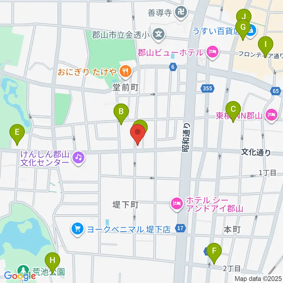 NOA楽器周辺のカフェ一覧地図