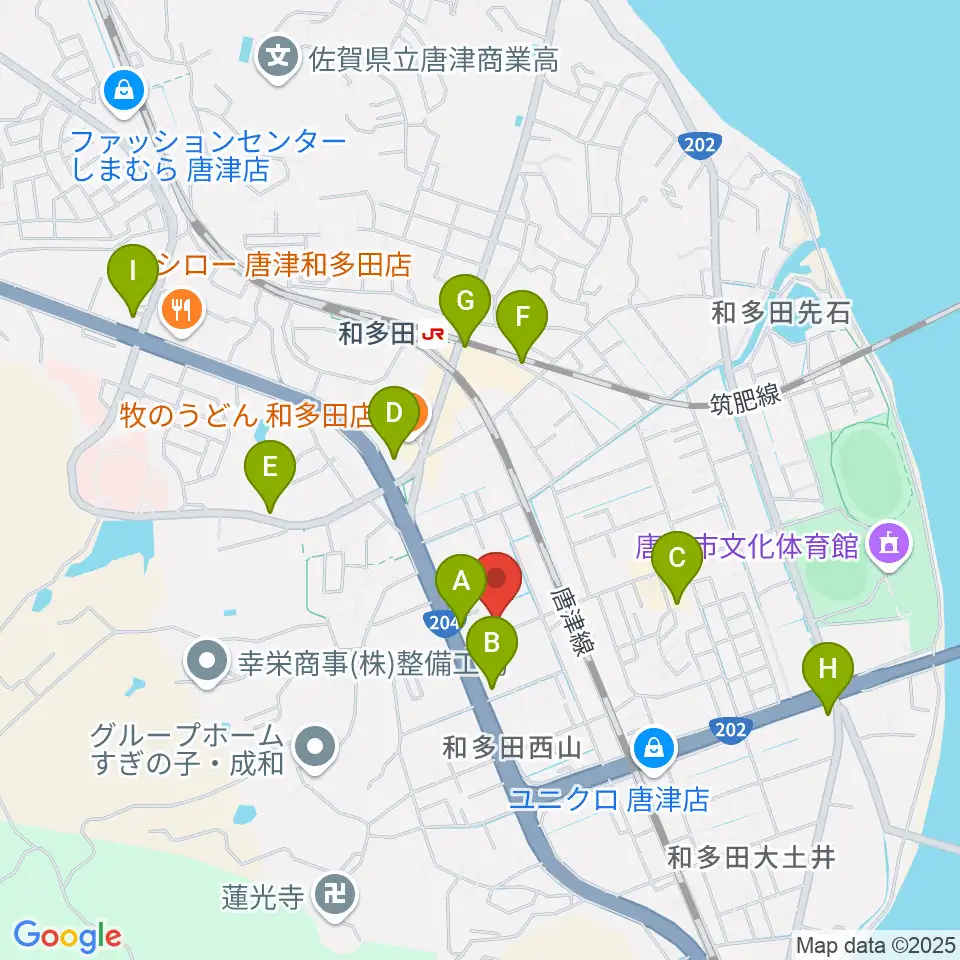 ミュージックサロン ハーモニー周辺のカフェ一覧地図