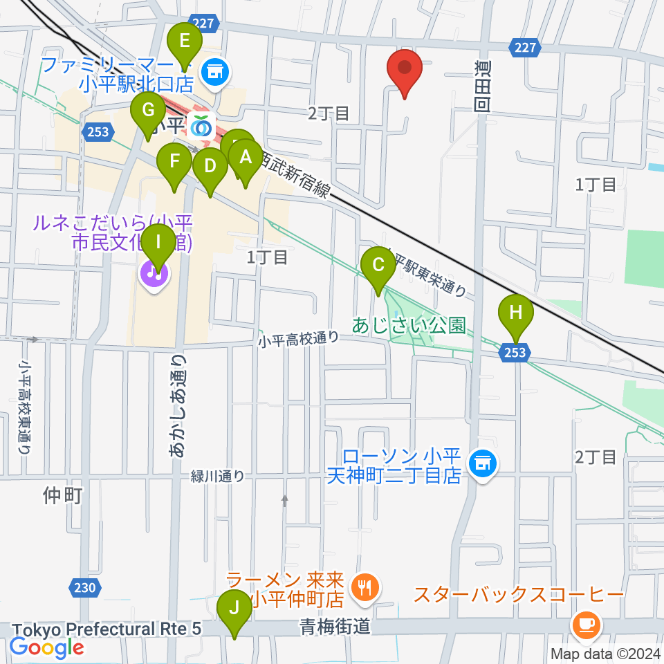 ギターのじゃべらぼう周辺のカフェ一覧地図