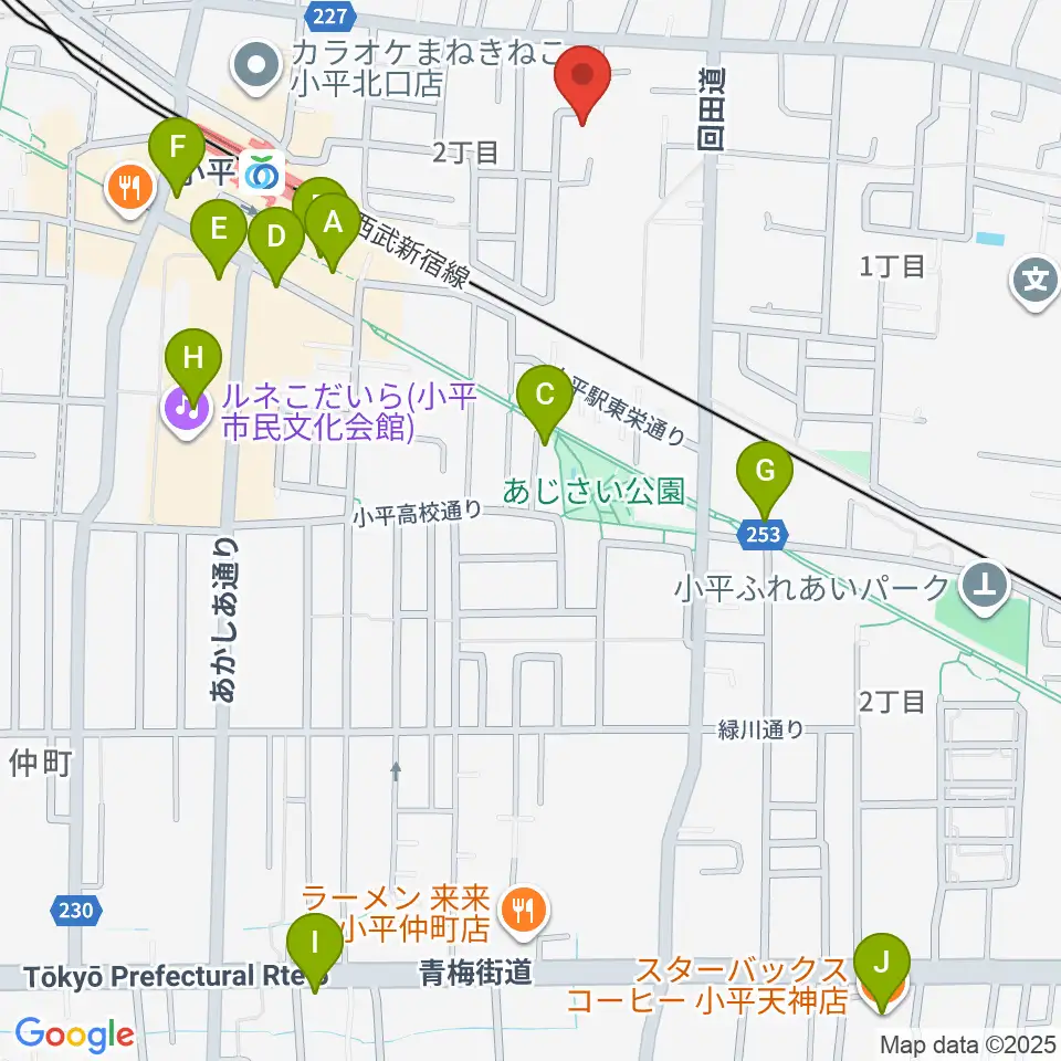 ギターのじゃべらぼう周辺のカフェ一覧地図