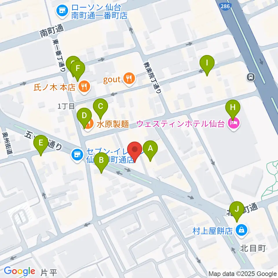 サンリツ楽器周辺のカフェ一覧地図