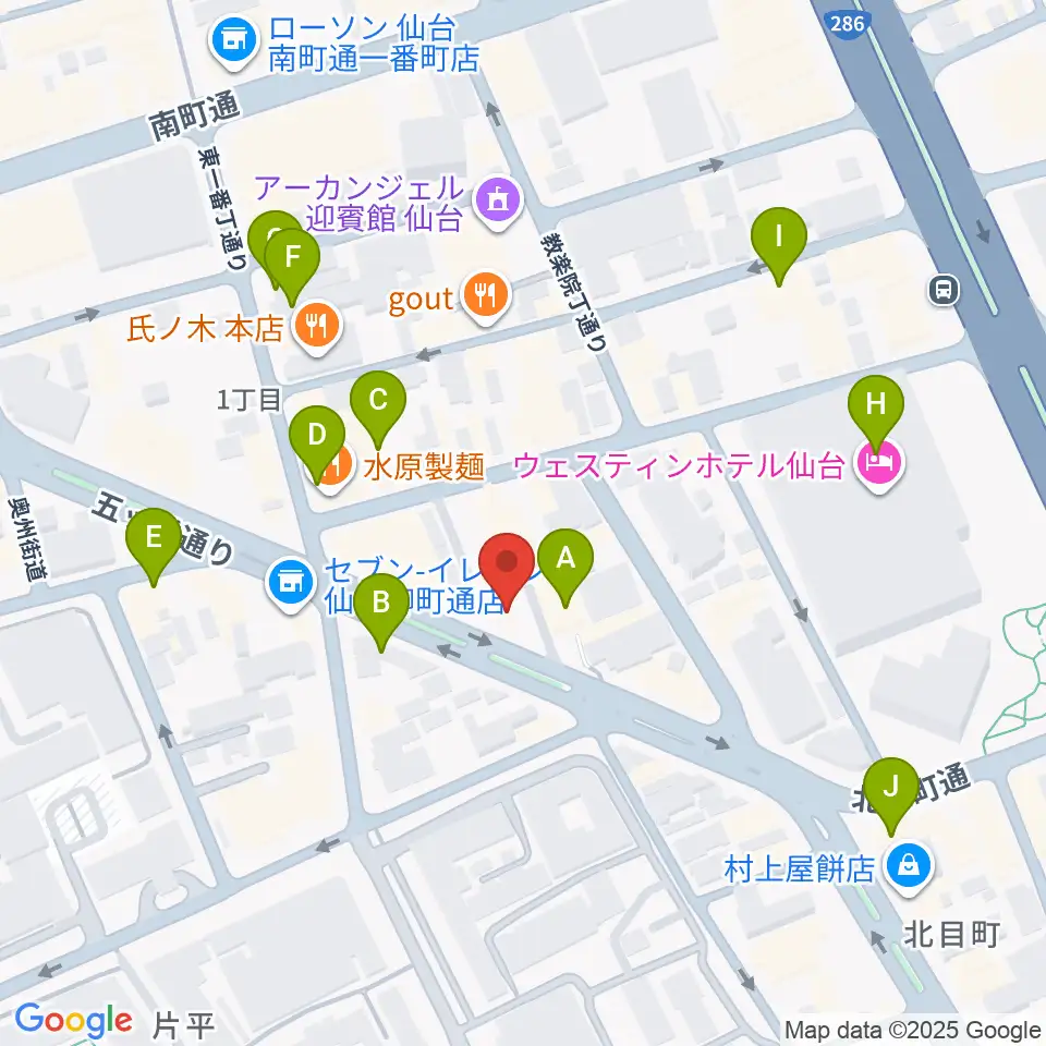 サンリツ楽器周辺のカフェ一覧地図