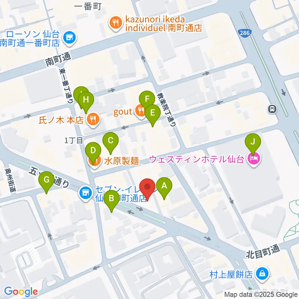 サンリツ楽器周辺のカフェ一覧地図
