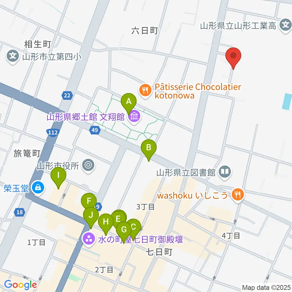 ミュージックロフト周辺のカフェ一覧地図
