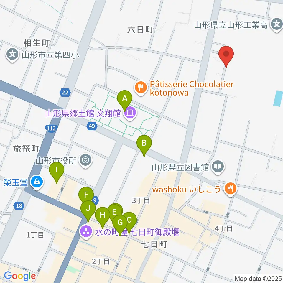 ミュージックロフト周辺のカフェ一覧地図