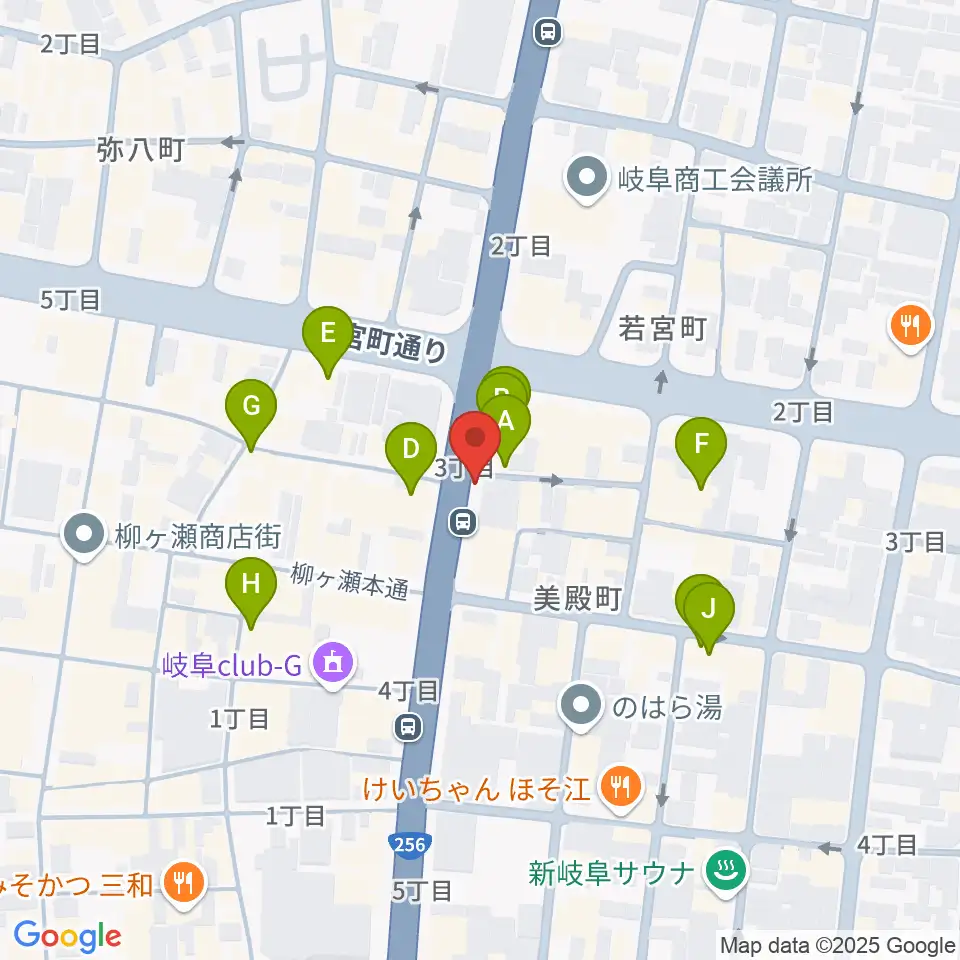 オワリヤ楽器周辺のカフェ一覧地図