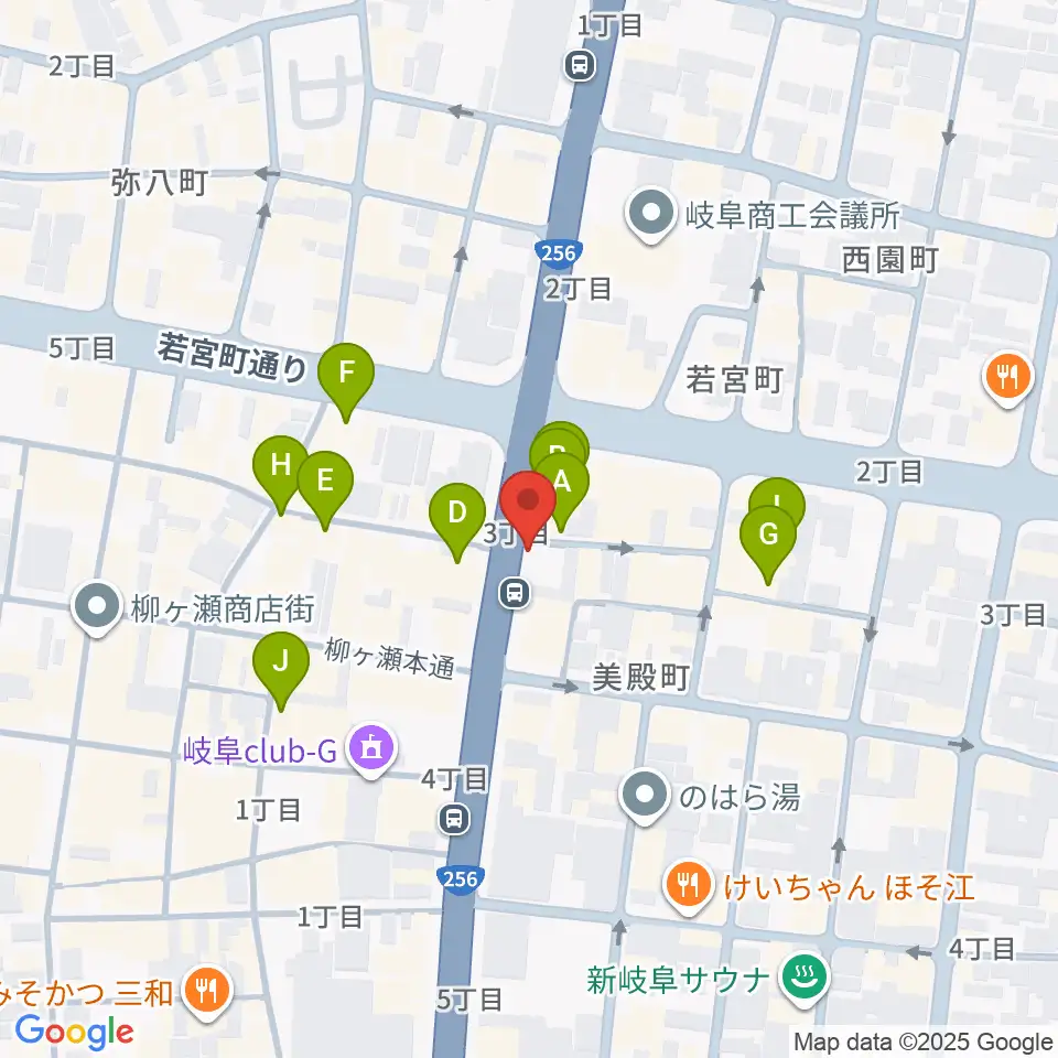 オワリヤ楽器周辺のカフェ一覧地図