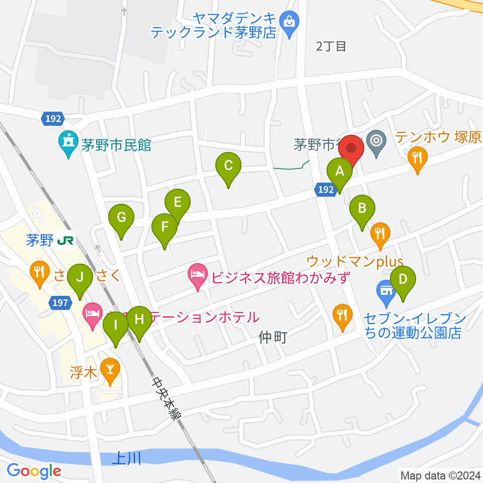 シマダヤ楽器店周辺のカフェ一覧地図