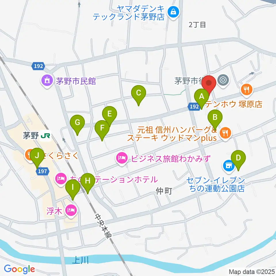シマダヤ楽器店周辺のカフェ一覧地図