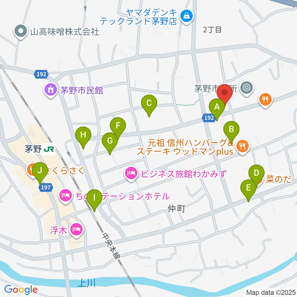 シマダヤ楽器店周辺のカフェ一覧地図
