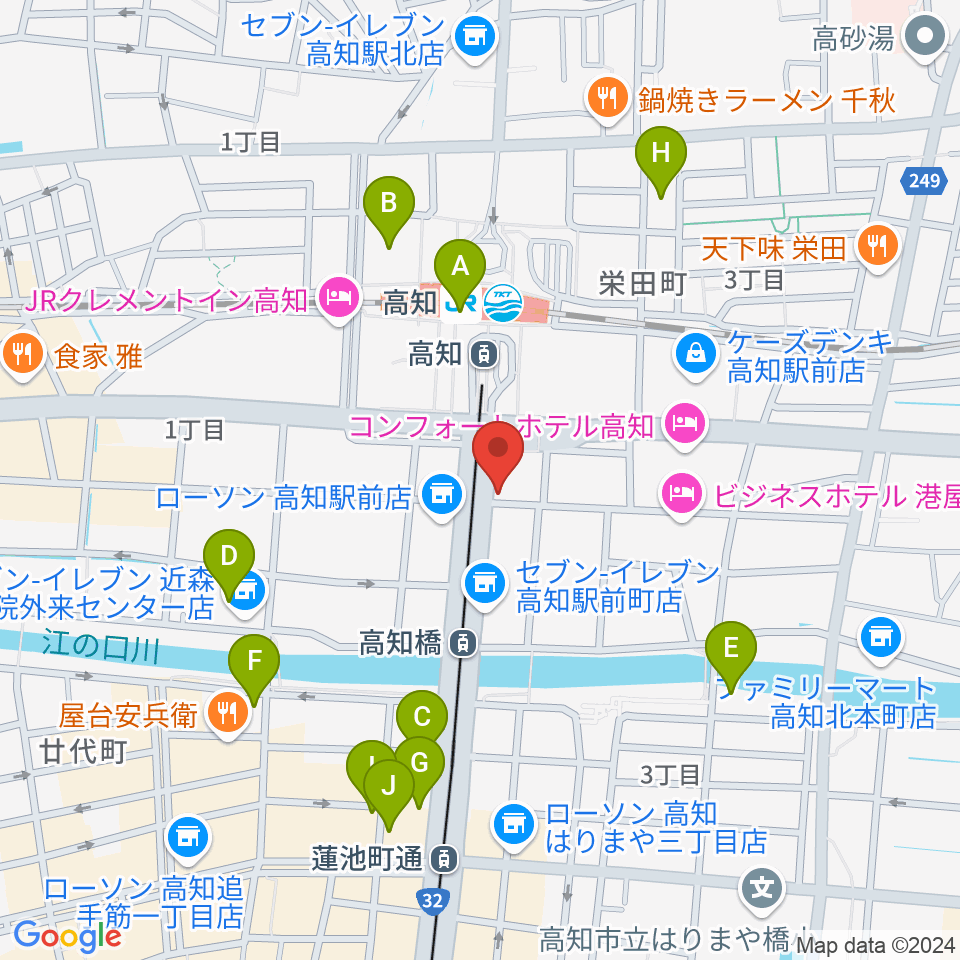 アルペジオ楽器周辺のカフェ一覧地図