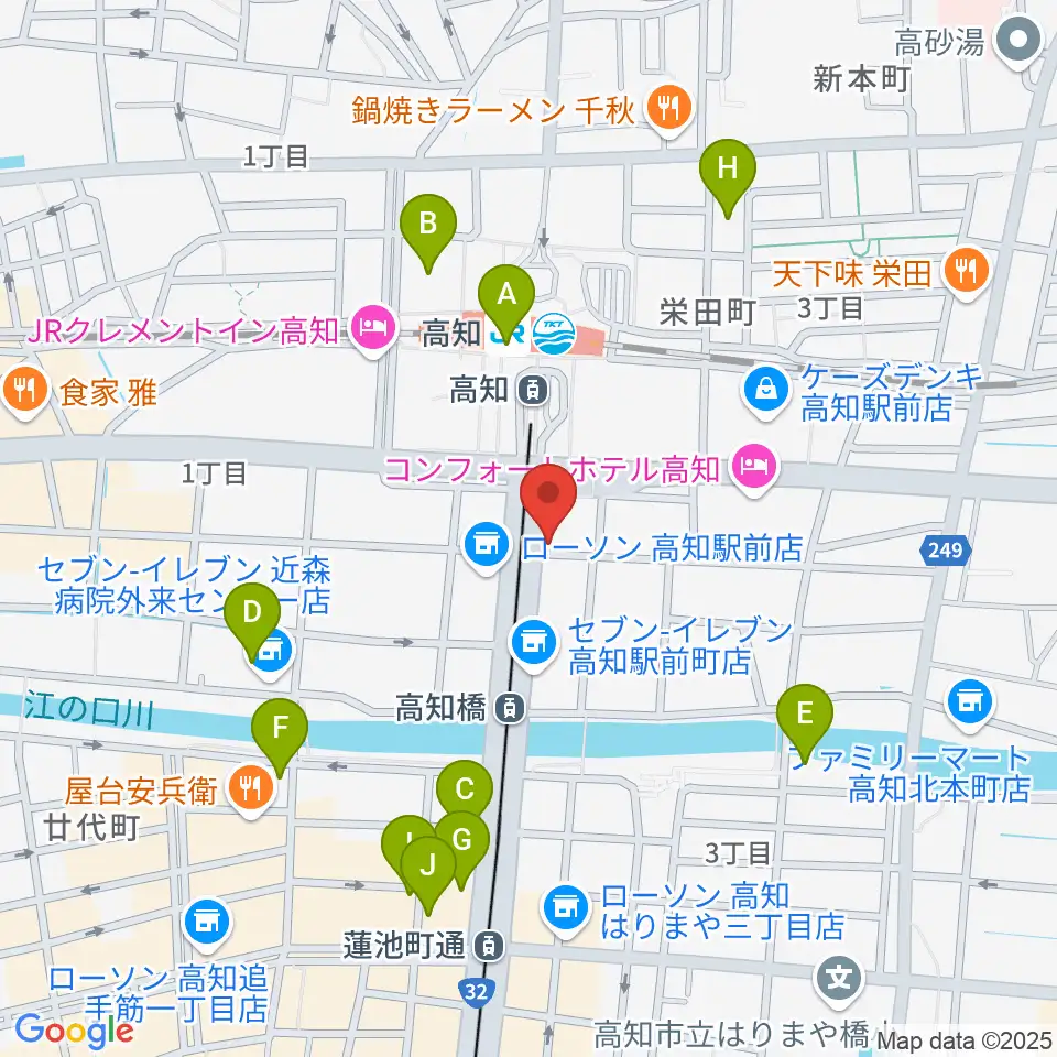 アルペジオ楽器周辺のカフェ一覧地図