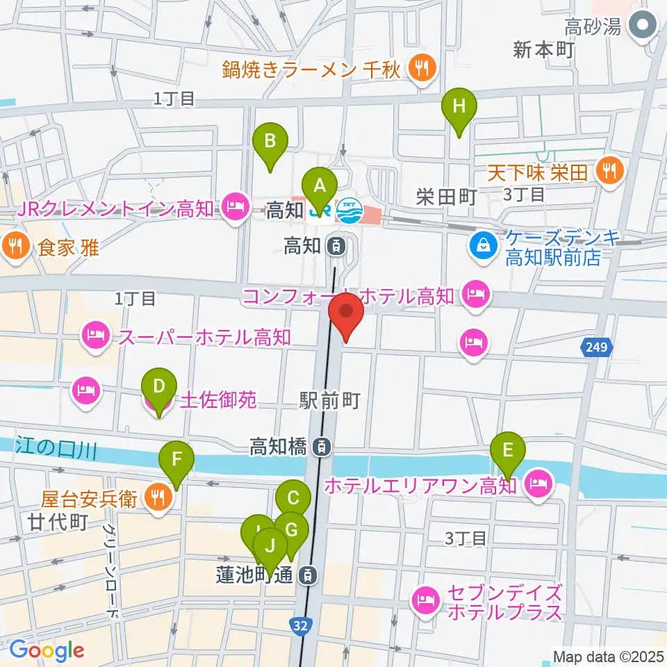 アルペジオ楽器周辺のカフェ一覧地図