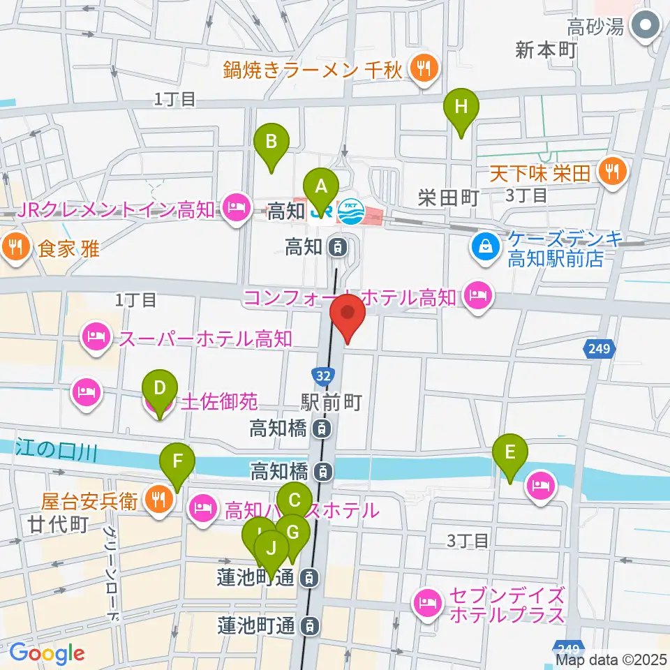 アルペジオ楽器周辺のカフェ一覧地図