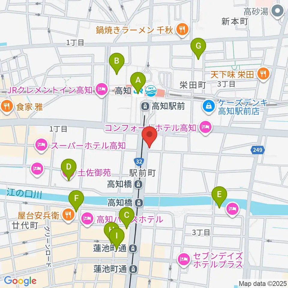 アルペジオ楽器周辺のカフェ一覧地図